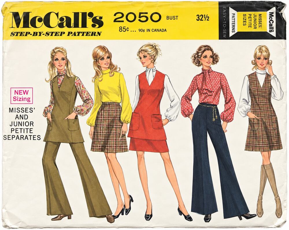 Vintage 1960’s McCall’s 2050 Sewing Pattern Size 10 Shirt Jacket Top Pants UC
